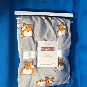 NWT / NEW CORGI ( PEMBROKE / CARDIGAN WELSH ) OVERSIZED 50” X 70” PLUSH THROW